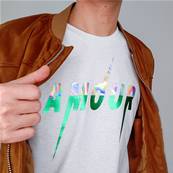 Tee shirt - AMOUR - Métallic Green, Rainbow
