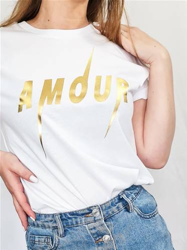 Tee shirt - AMOUR - Métallic Gold