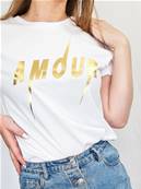 Tee shirt - AMOUR - Métallic Gold
