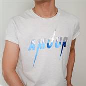 Tee shirt - AMOUR - Métallic Blue, Rainbow
