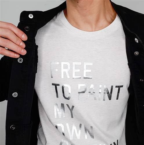 Tee shirt - FREE TO PAINT - Métallic Silver