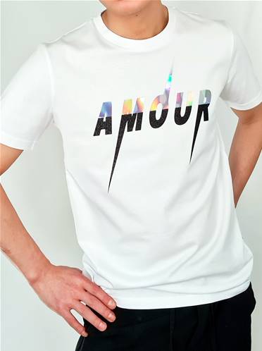 Tee shirt - AMOUR -  Rainbow black