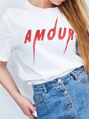 Tee shirt - AMOUR - Métallic Red