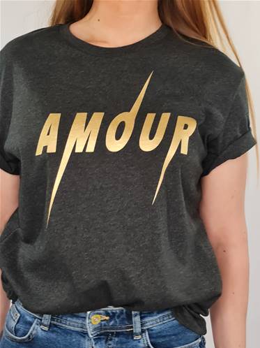 Tee shirt - AMOUR - Métallic Gold