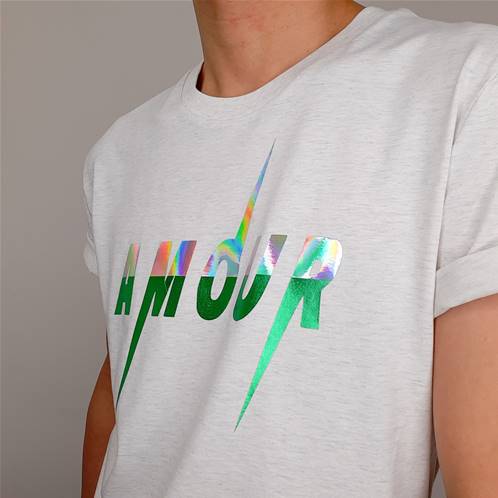 Tee shirt - AMOUR - Métallic Green, Rainbow